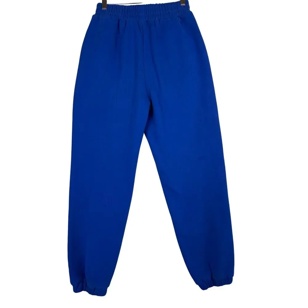 Comfrt Minimalist Hoodie Jogger Set Unisex Sz S Cobalt Blue Oversized Tracksuit